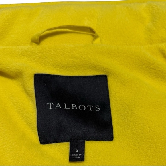 Talbots Yellow Quilted Vest- Fleece Lined Size S - Picture 10 of 12